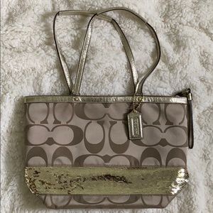 Coach Sequin tote handbag